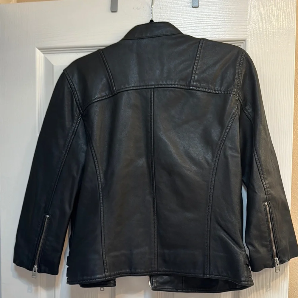 All Saints Black Leather Biker Jacket - Picture 4 of 4